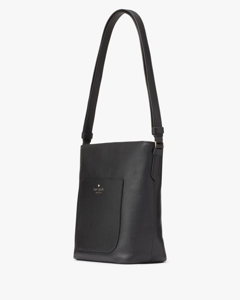 Kate Spade,Elsie Pebbled Leather Bucket Bag,Black