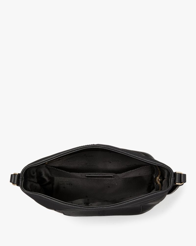 Kate Spade,Elsie Pebbled Leather Bucket Bag,Lining Leather,Shoulder Bag,Word Embellishment,Logo,Lined,Casual,Black