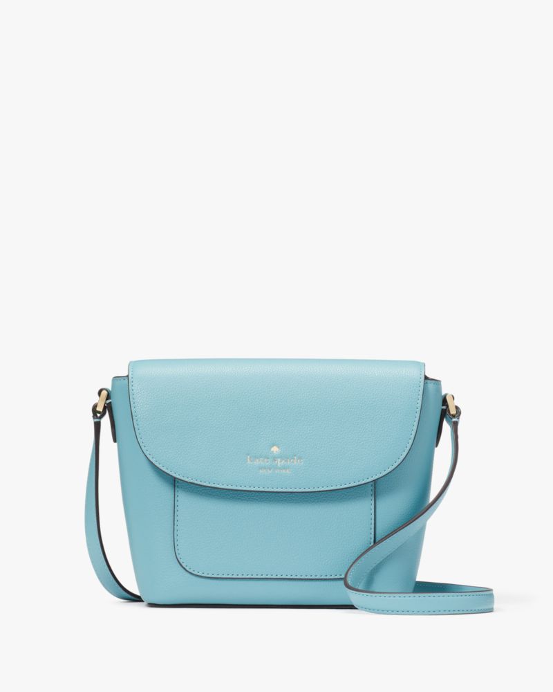 Kate Spade,Elsie Pebbled Leather Crossbody,Smoky Blue