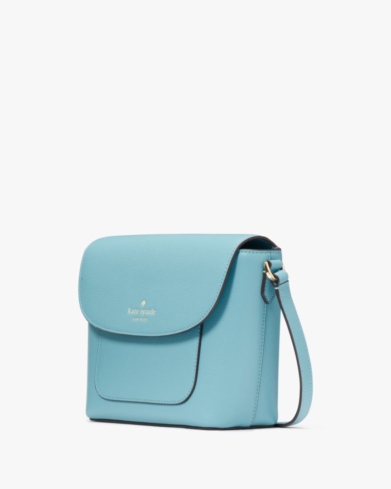 Kate Spade,Elsie Pebbled Leather Crossbody,Lining Leather,Crossbody,Logo,Word Embellishment,Lined,Casual,Blue