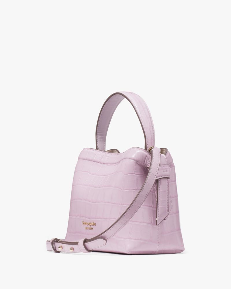 Knott Croc-embossed Mini Crossbody Tote