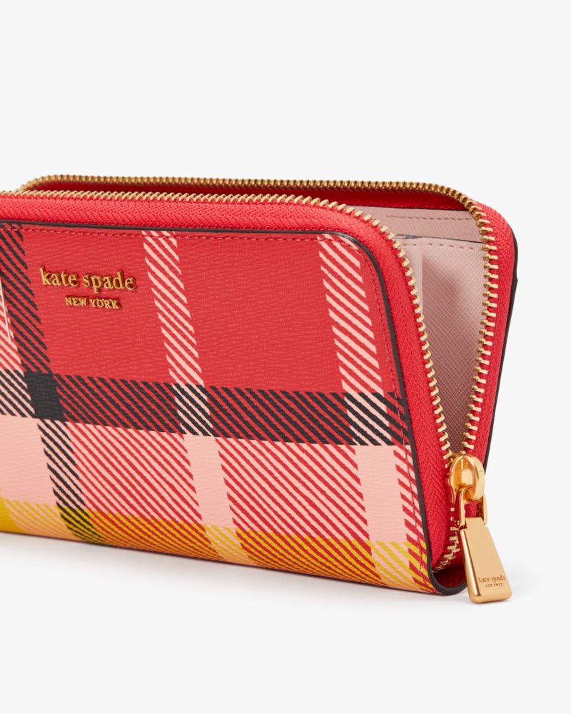 Morgan Museum Plaid Zip Around Continental Wallet Kate Spade New