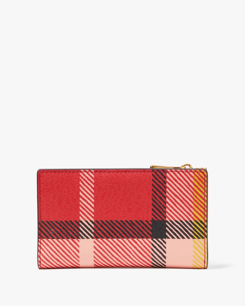 Kate Spade,Morgan Museum Plaid Small Slim Bifold Wallet,