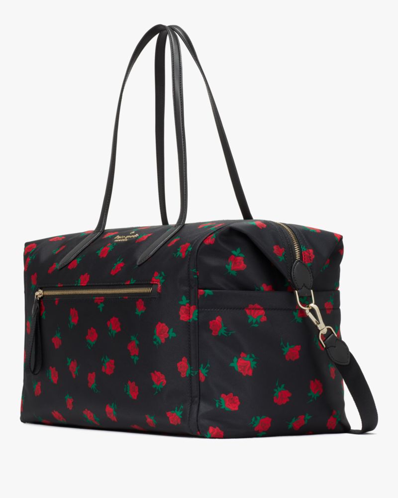 Kate Spade,Chelsea Rose Toss Printed Weekender,Floral,Black Multi