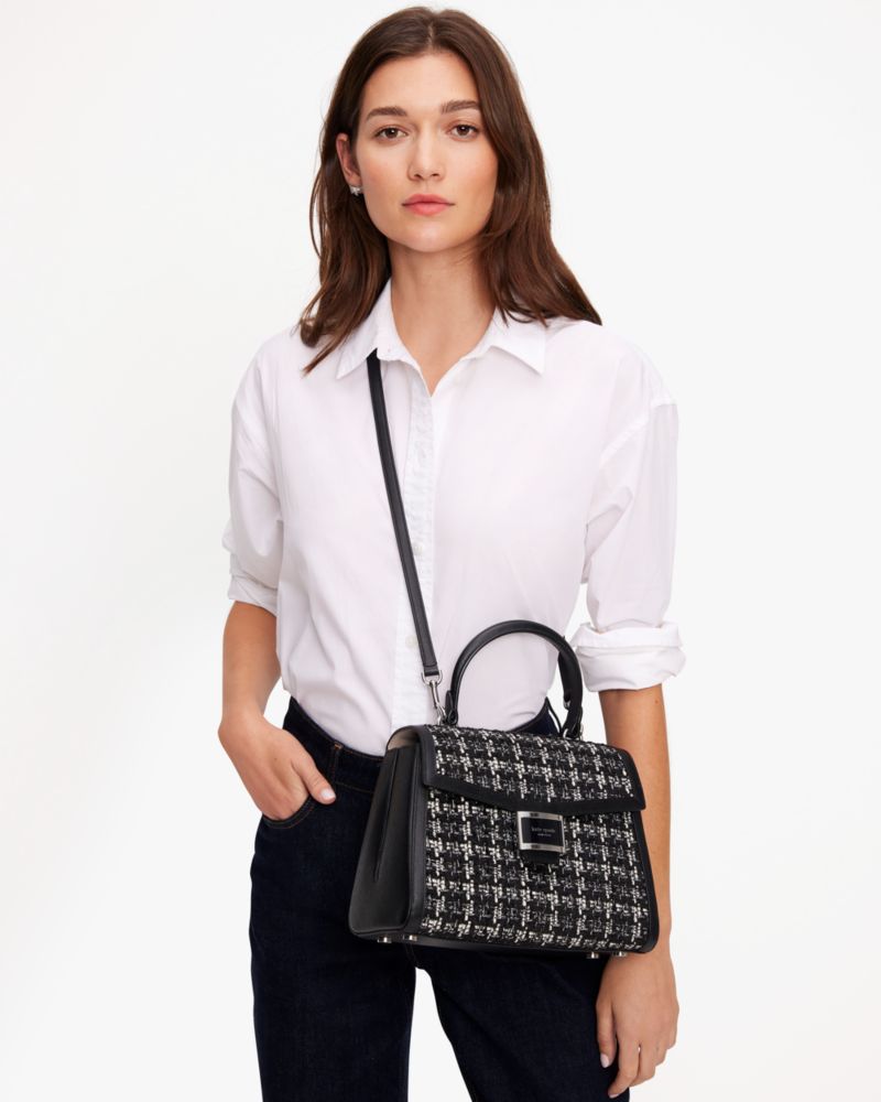 Kate Spade,Katy Tweed Medium Top-handle Bag,Black Multi
