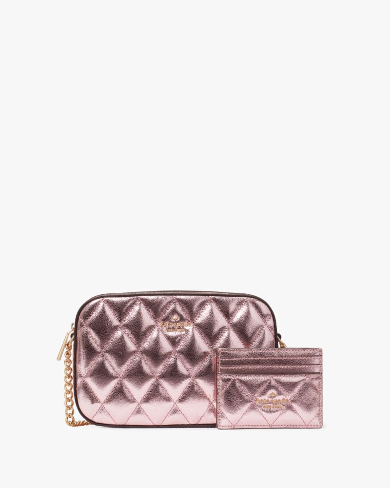 Kate Spade,Glimmer Quilted Metallic Boxed Crossbody Set,