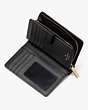 Kate Spade,Glimmer Glitter Medium Compact Bifold Wallet,Black