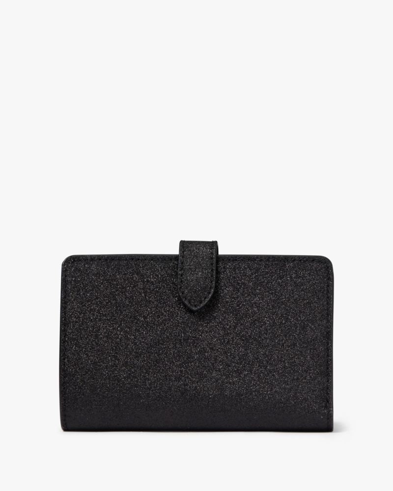 Kate spade black sparkle wallet hot sale