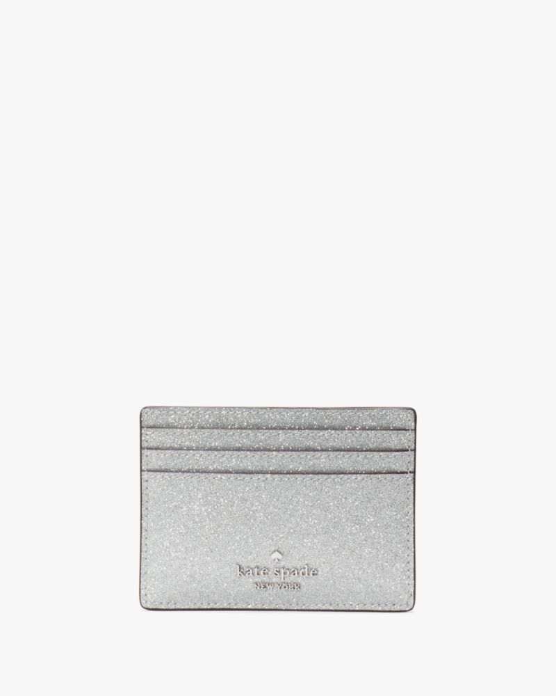 Kate Spade,Glimmer Small Slim Card Holder,Lunar Light