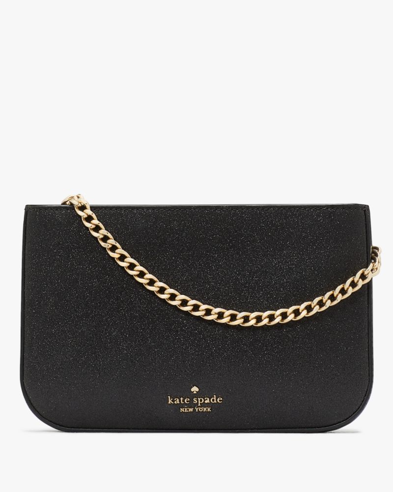 Kate Spade,グリマー グリッター ミックスド マテリアル ポシェット,バッグ,ブラック