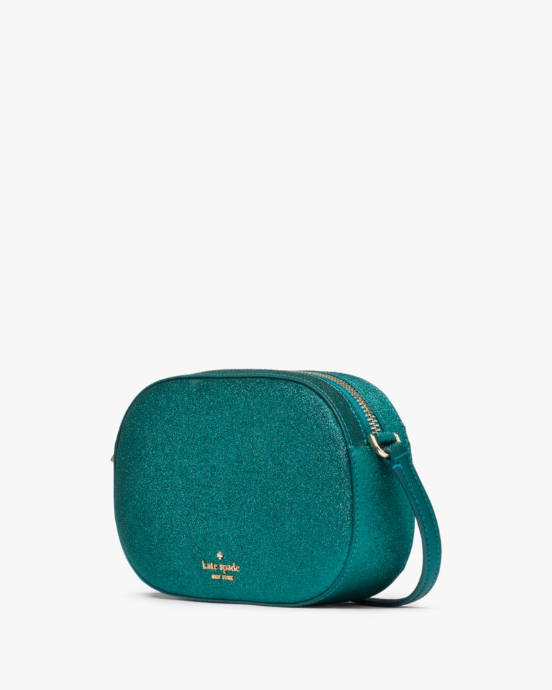 Kate Spade,Glimmer Oval Camera Bag,Teal