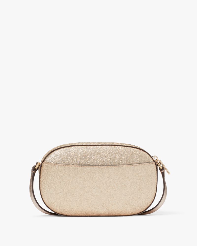 Kate Spade,Glimmer Oval Camera Bag,Beige