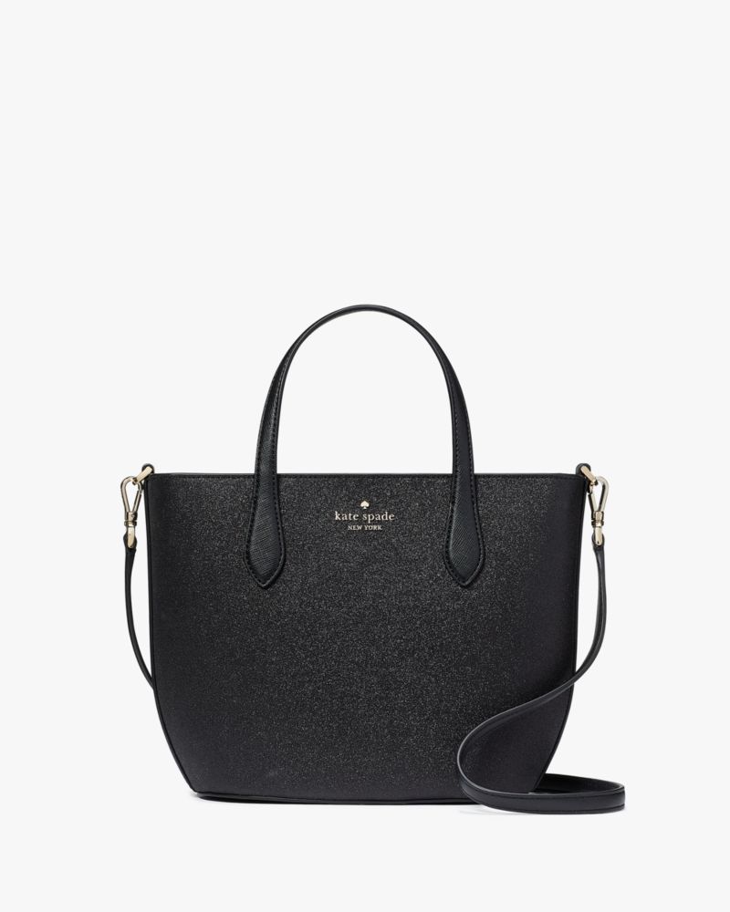 Kate Spade,グリマー グリッター ミックスド マテリアル サッチェル,バッグ,ブラック
