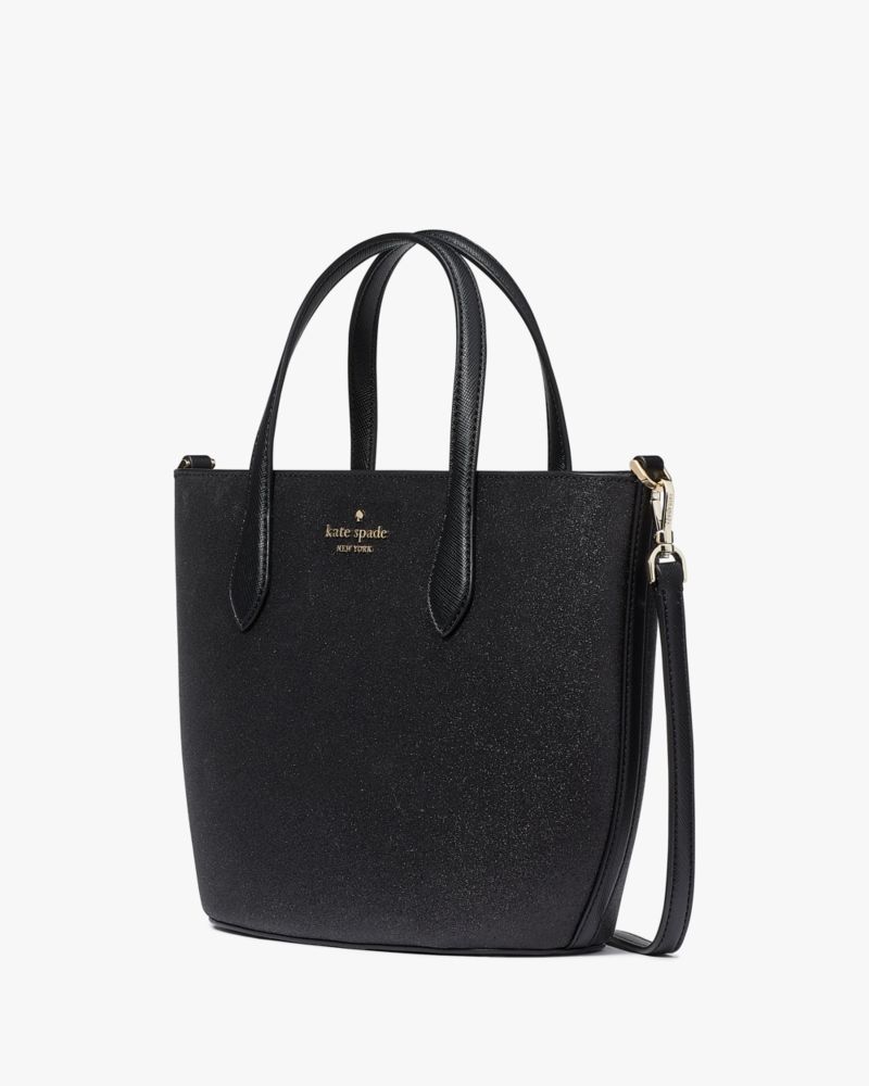 Kate Spade,グリマー グリッター ミックスド マテリアル サッチェル,バッグ,ブラック