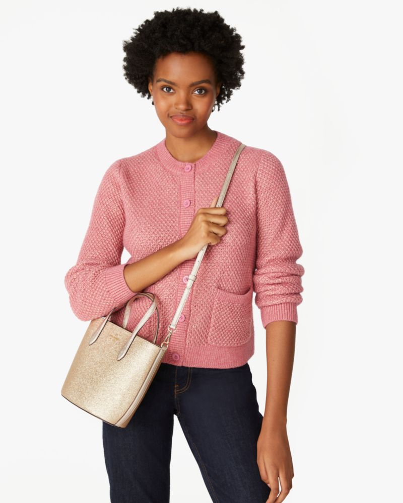 Kate Spade,グリマー グリッター ミックスド マテリアル サッチェル,バッグ,ゴールド