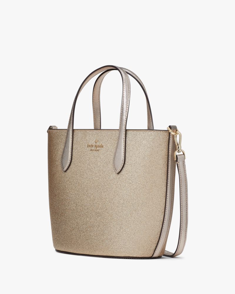 Kate Spade,グリマー グリッター ミックスド マテリアル サッチェル,バッグ,ゴールド