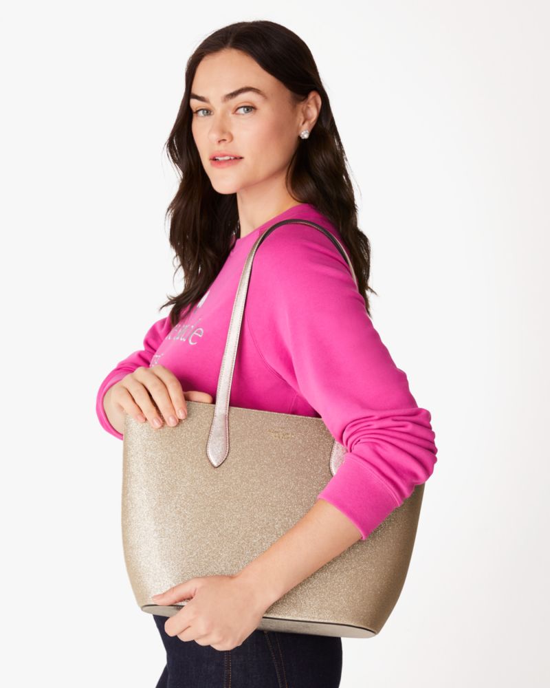 Kate Spade,Glimmer Tote,Beige