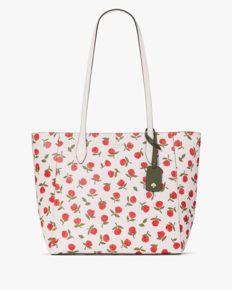 Kate Spade] Kate Spade Border 024 283468 Tote bag PVC White Ladies