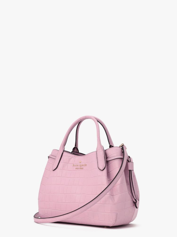 Kate Spade,ダンプリング クロコ エンボスド スモール サッチェル,ハンドバッグ,クオーツピンク
