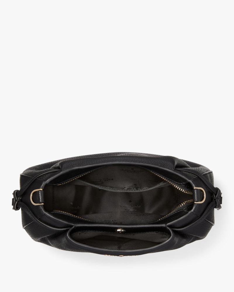 Kate Spade,Dumpling Crossbody,Leather,Crossbody,Metal Material,Logo,Metal,Lined,Casual,Black