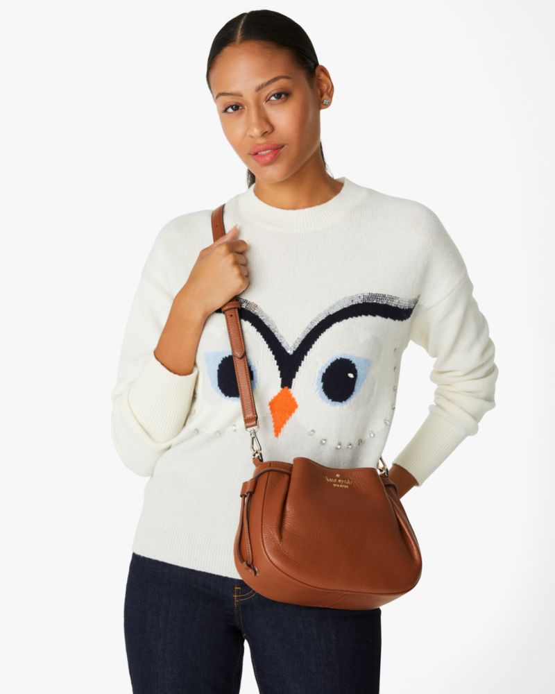 Kate Spade,Dumpling Crossbody,Leather,Crossbody,Metal Material,Logo,Metal,Lined,Casual,