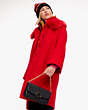 Kate Spade,Faux Fur Collar Wool Coat,Engine Red