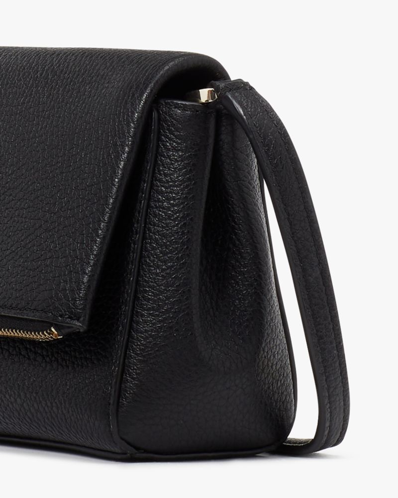 Kate Spade,Leila Mini Crossbody,Lining Leather,Crossbody,Logo,Metal,Lined,Casual,Black