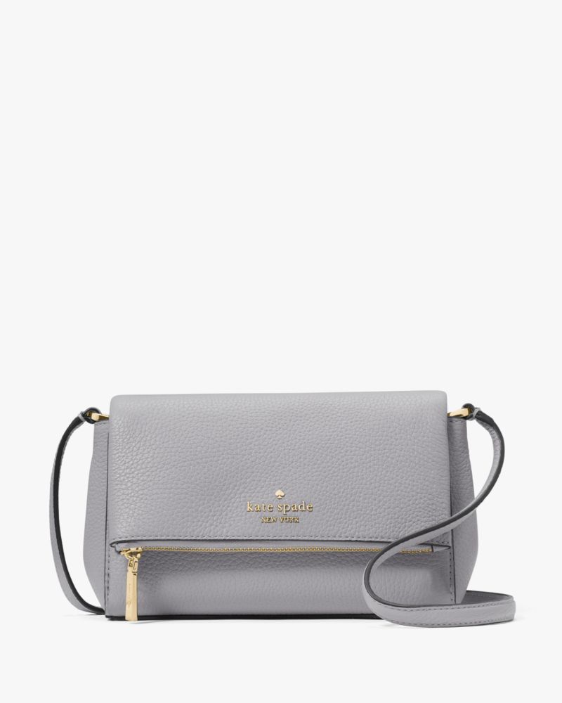 Kate Spade,Leila Mini Zip Crossbody,Mountain Grey