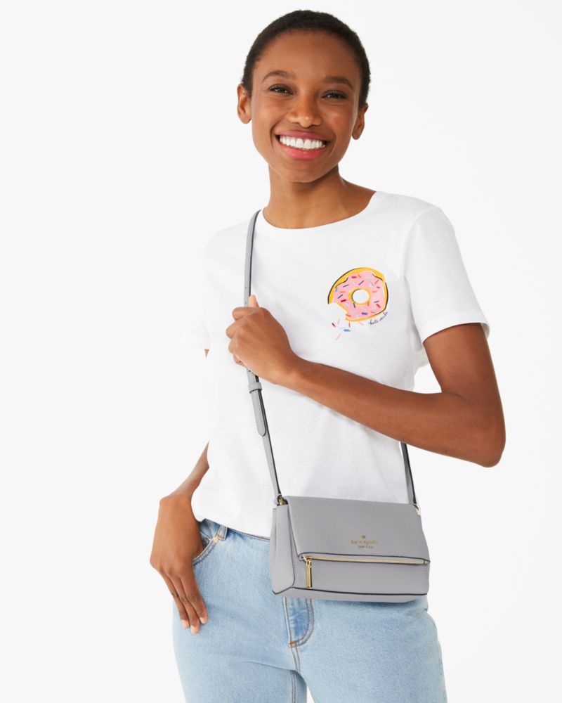 Kate Spade,Leila Mini Zip Crossbody,Mountain Grey