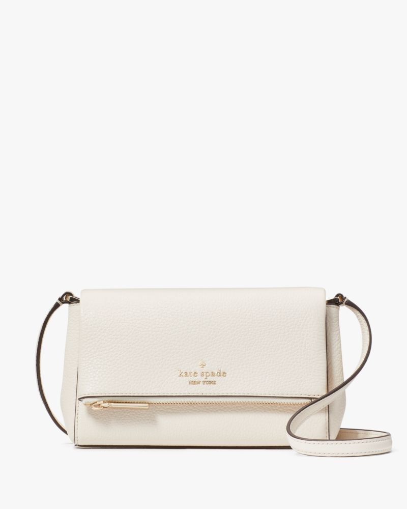 Kate Spade,Leila Mini Zip Crossbody,Lining Leather,Crossbody,Logo,Metal,Lined,Casual,