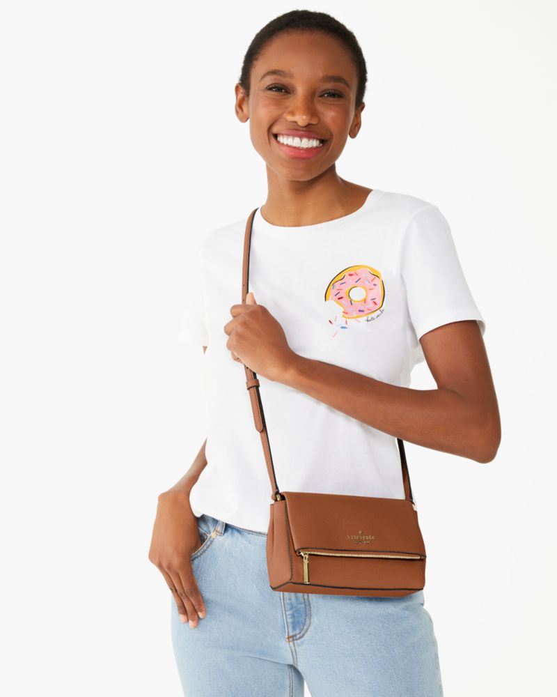 Kate Spade,Leila Mini Zip Crossbody,Warm Gingerbread