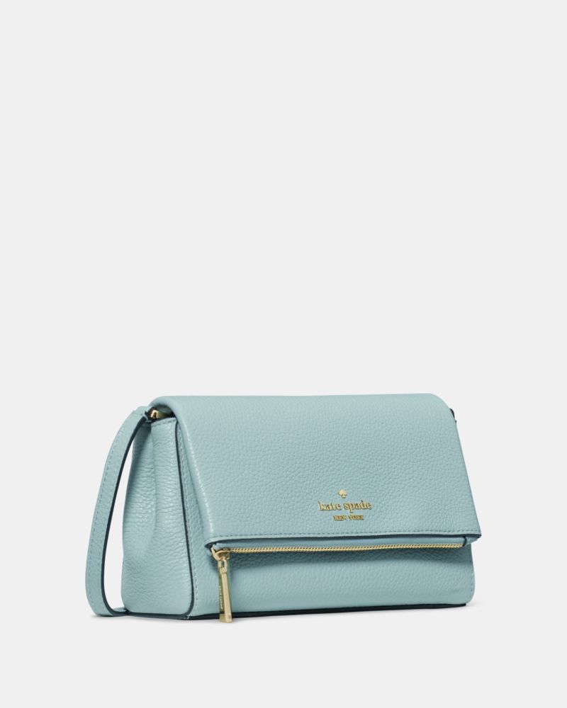 Kate Spade,Leila Mini Crossbody,Lining Leather,Crossbody,Logo,Metal,Lined,Casual,Blue