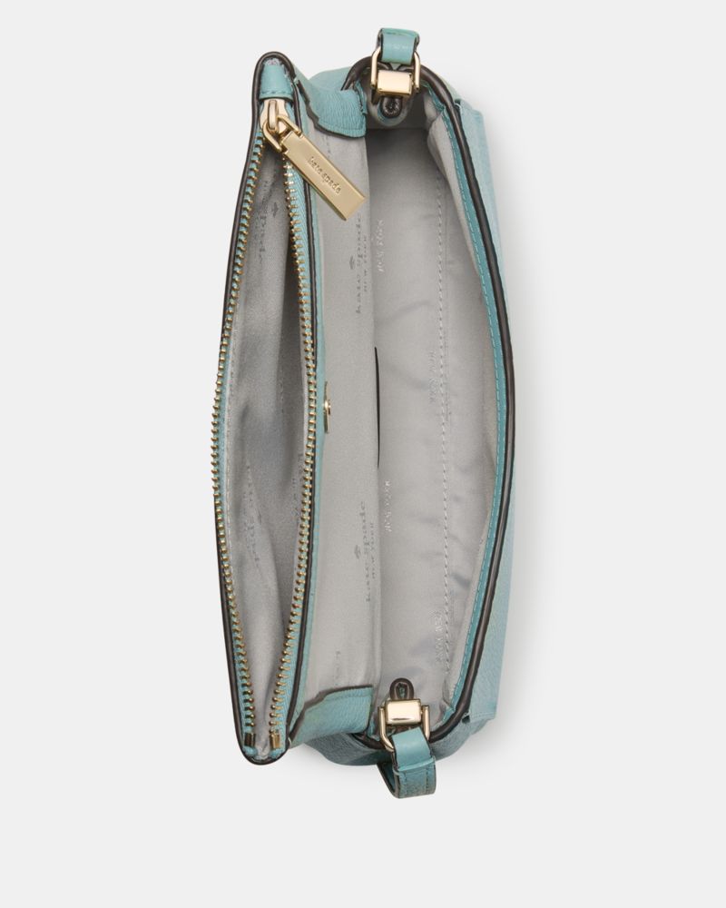 Kate Spade,Leila Mini Crossbody,Lining Leather,Crossbody,Logo,Metal,Lined,Casual,Blue