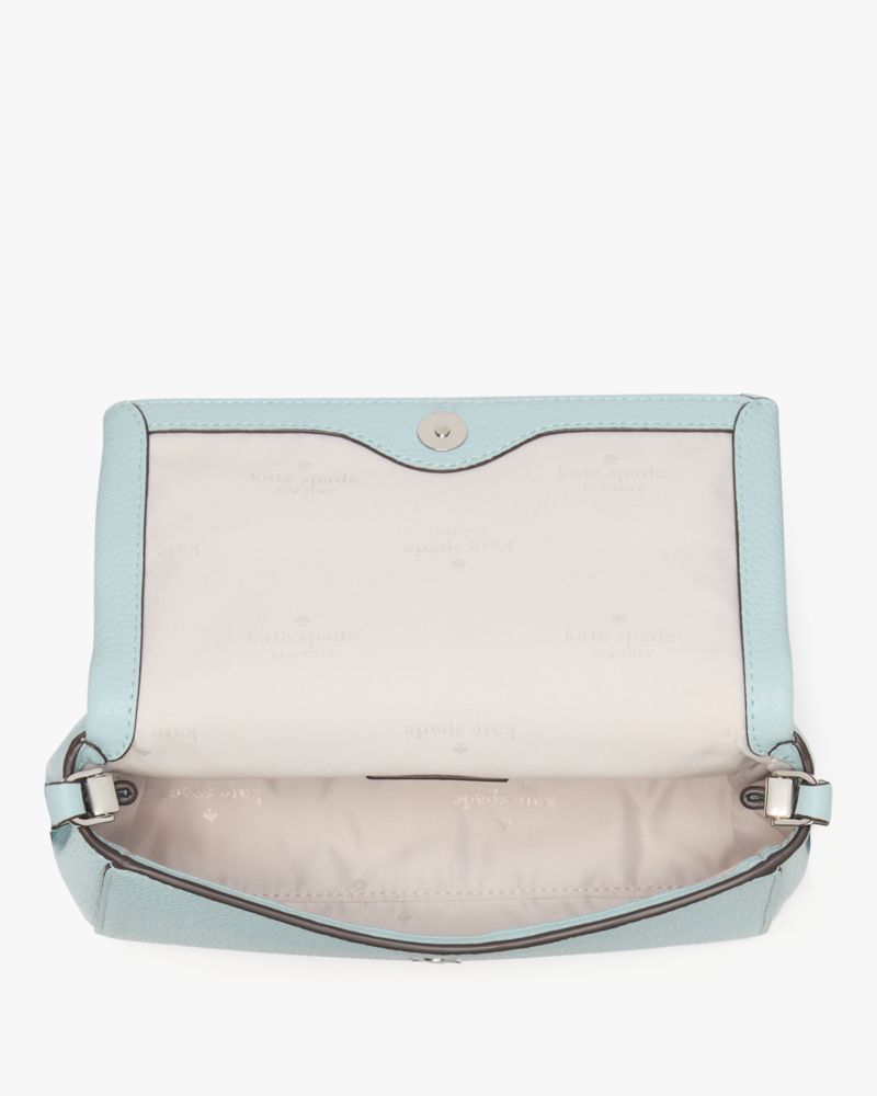Kate Spade,Leila Mini Crossbody,Lining Leather,Crossbody,Logo,Metal,Lined,Casual,Blue