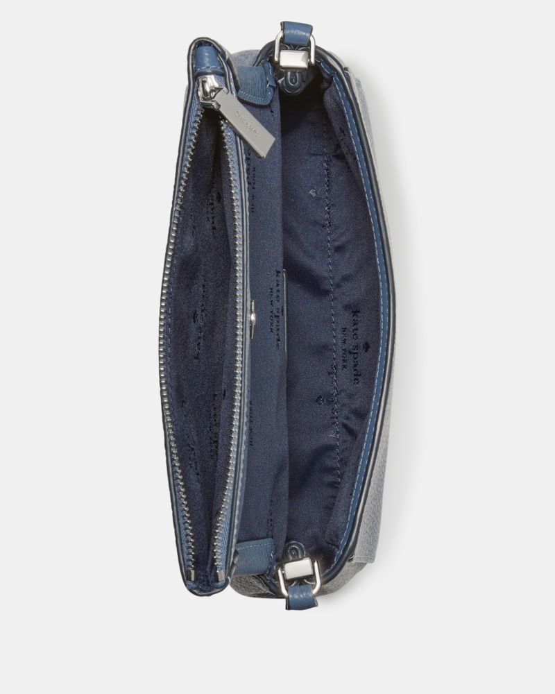 Kate Spade,Leila Mini Crossbody,Lining Leather,Crossbody,Logo,Metal,Lined,Casual,Blue