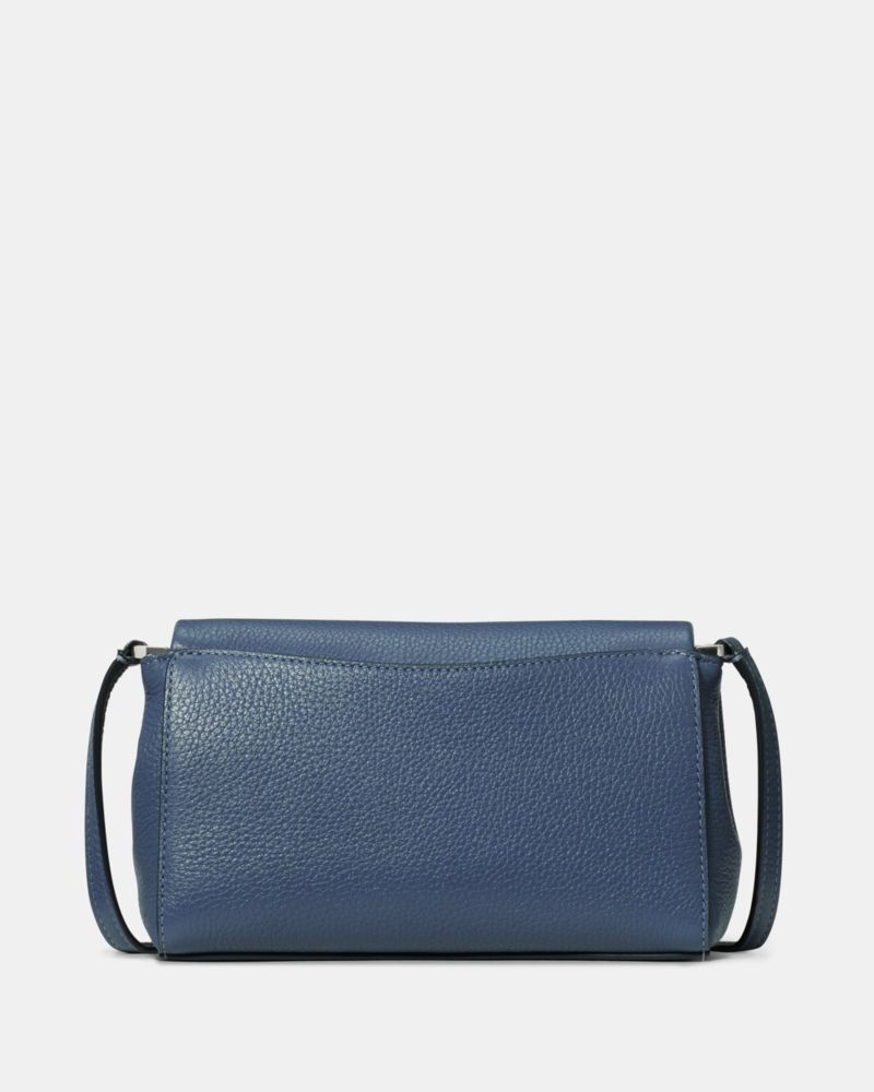 Kate Spade,Leila Mini Crossbody,Lining Leather,Crossbody,Logo,Metal,Lined,Casual,Blue