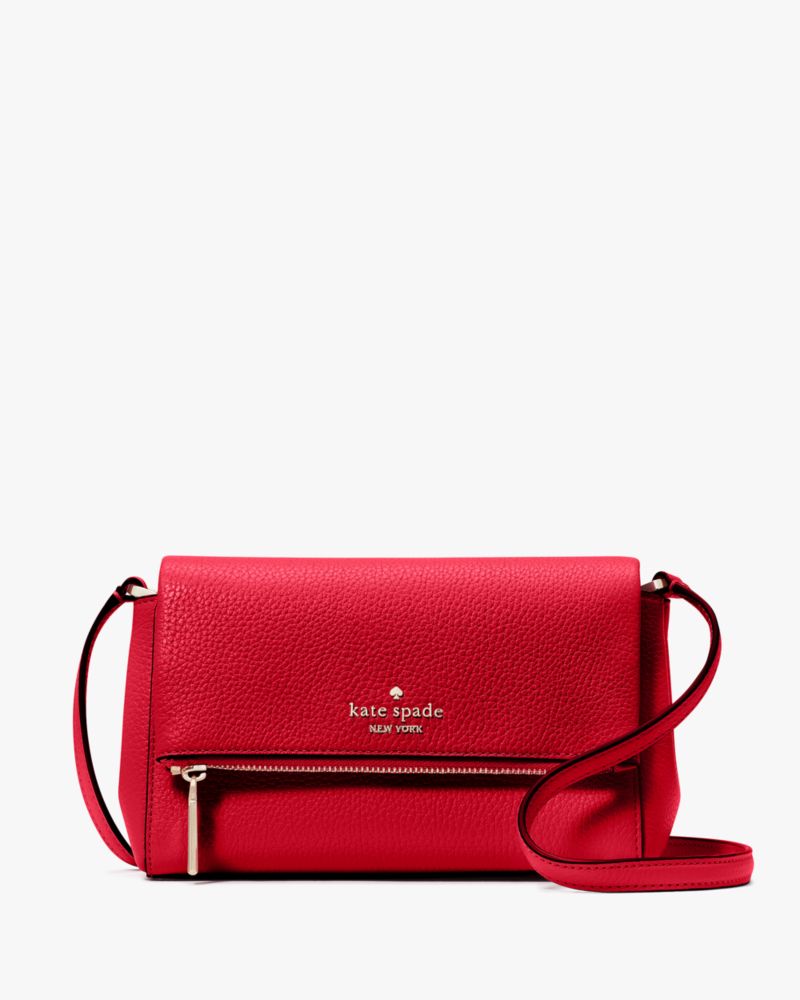 Kate Spade,Leila Mini Zip Crossbody,Lining Leather,Crossbody,Logo,Metal,Lined,Casual,