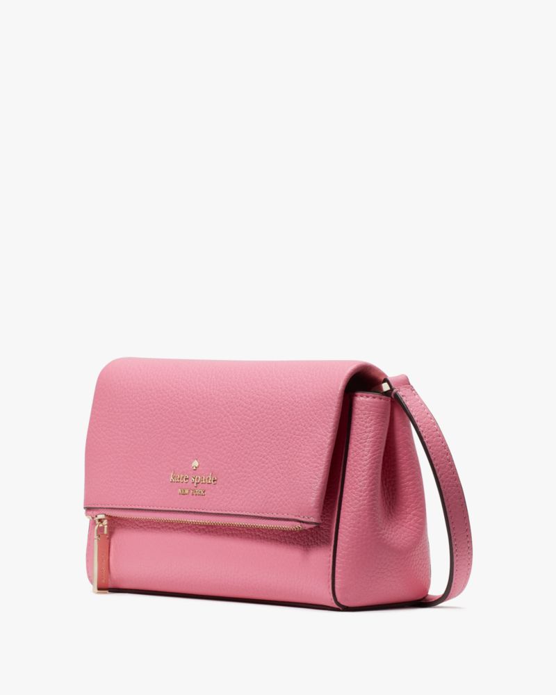 Kate Spade,Leila Mini Crossbody,Lining Leather,Crossbody,Logo,Metal,Lined,Casual,Pink