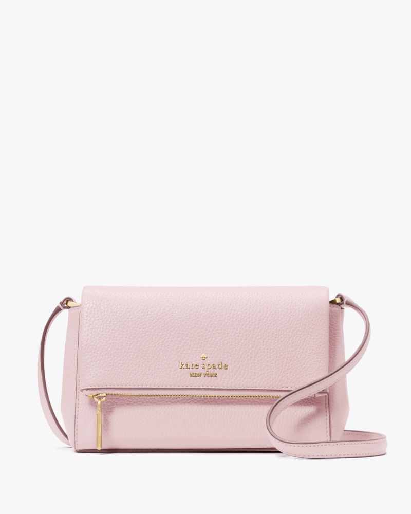 Kate Spade,Leila Mini Zip Crossbody,Lining Leather,Crossbody,Logo,Metal,Lined,Casual,