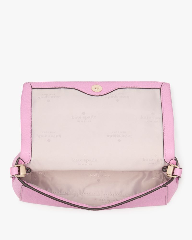Kate Spade,Leila Mini Crossbody,Lining Leather,Crossbody,Logo,Metal,Lined,Casual,Pink