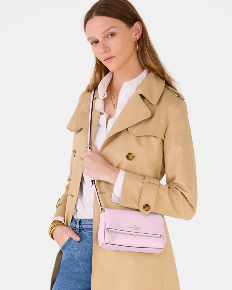Kate Spade,Leila Mini Crossbody,Lining Leather,Crossbody,Logo,Metal,Lined,Casual,Pink