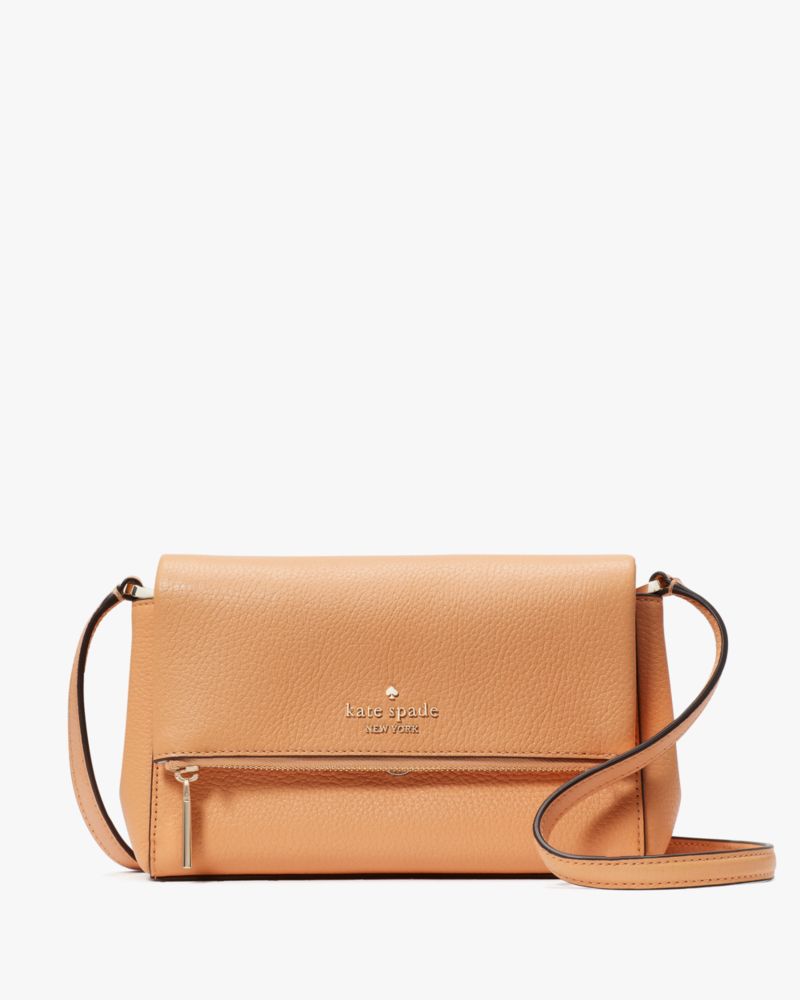 Kate Spade,Leila Mini Zip Crossbody,Orange Cream