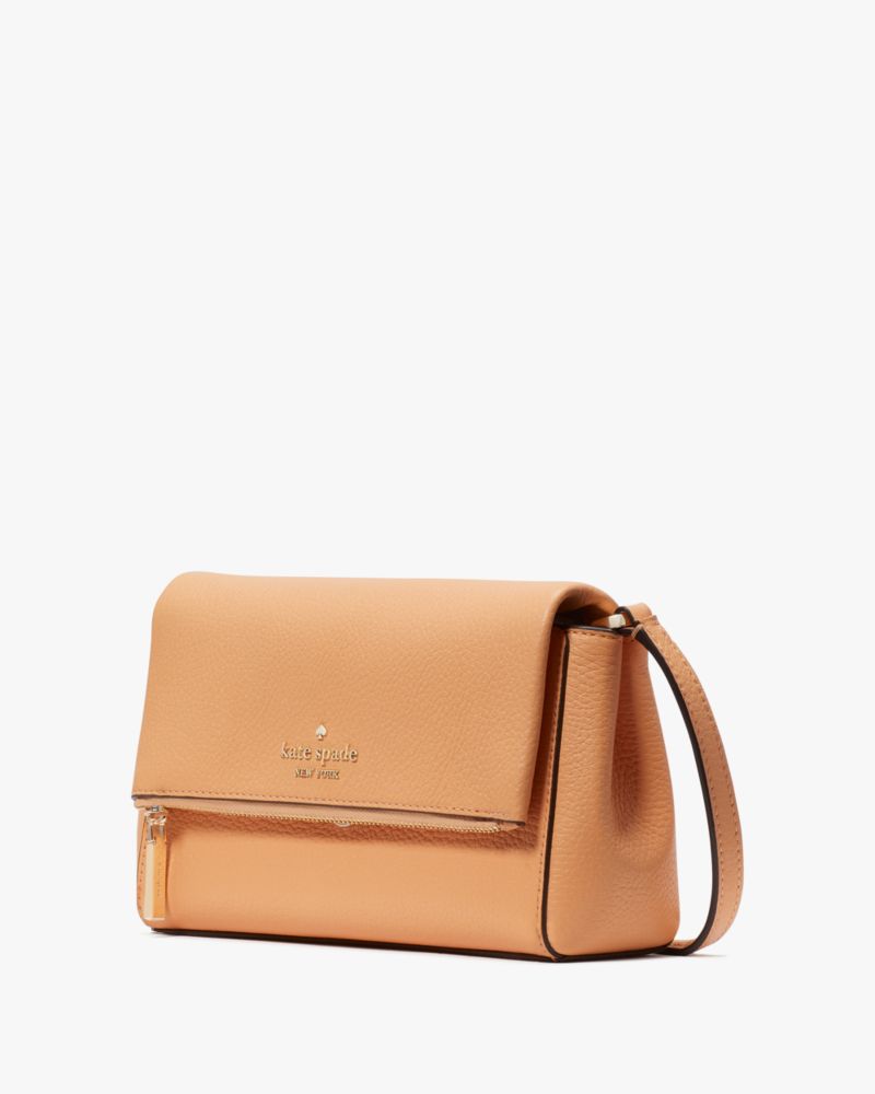 Kate Spade,Leila Mini Crossbody,Lining Leather,Crossbody,Logo,Metal,Lined,Casual,Brown