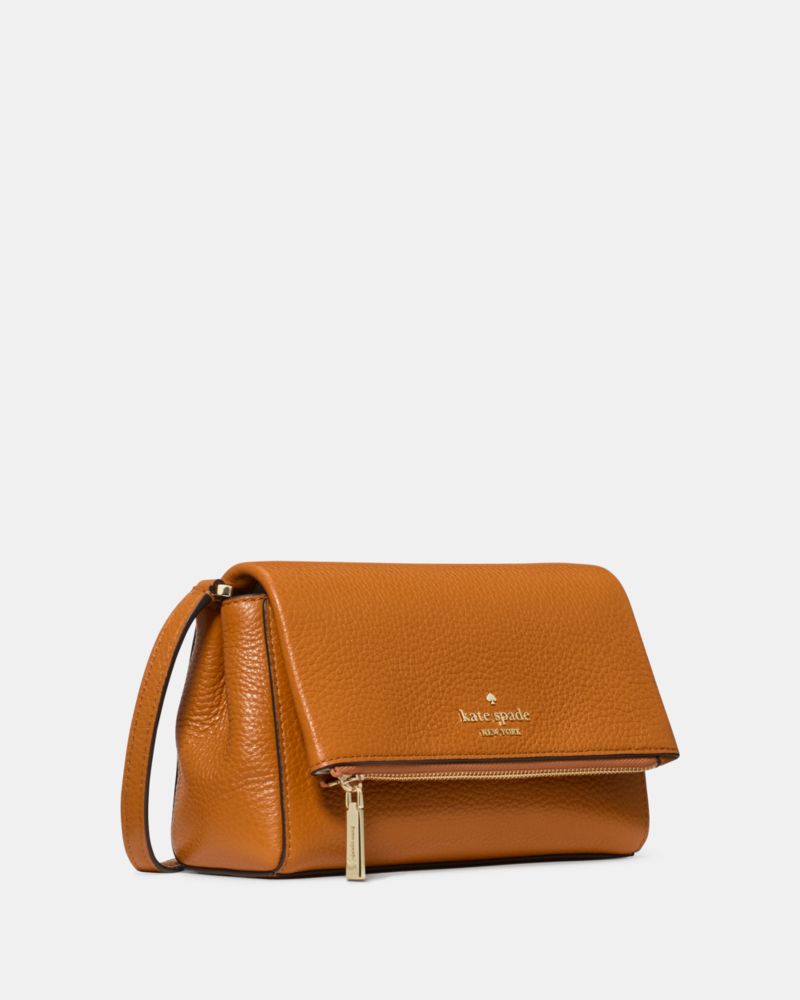 Kate Spade,Leila Mini Crossbody,Lining Leather,Crossbody,Logo,Metal,Lined,Casual,Brown