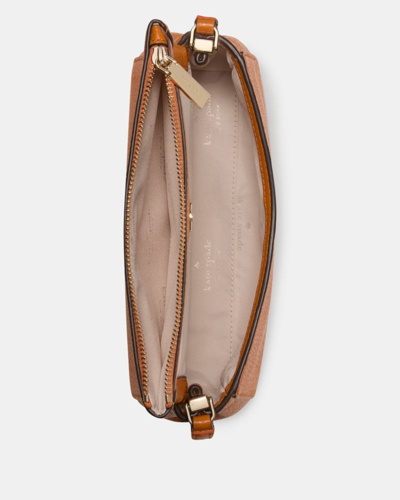 Kate Spade,Leila Mini Crossbody,Lining Leather,Crossbody,Logo,Metal,Lined,Casual,Brown