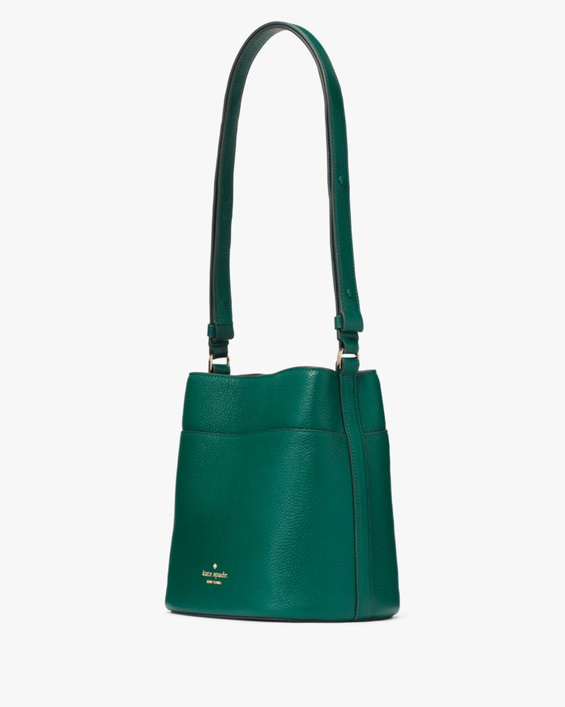 Kate Spade,Leila Small Bucket Bag,Deep Jade