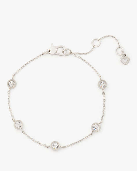 Set In Stone Station Bracelet, Clear/Silver, ProductTile