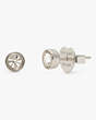 Kate Spade,Set In Stone Small Studs,Clear/Silver