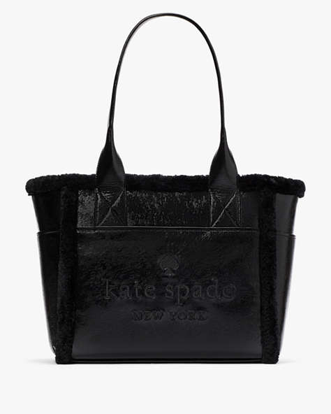 Kate Spade,Jett Faux Shearling Tote,Black