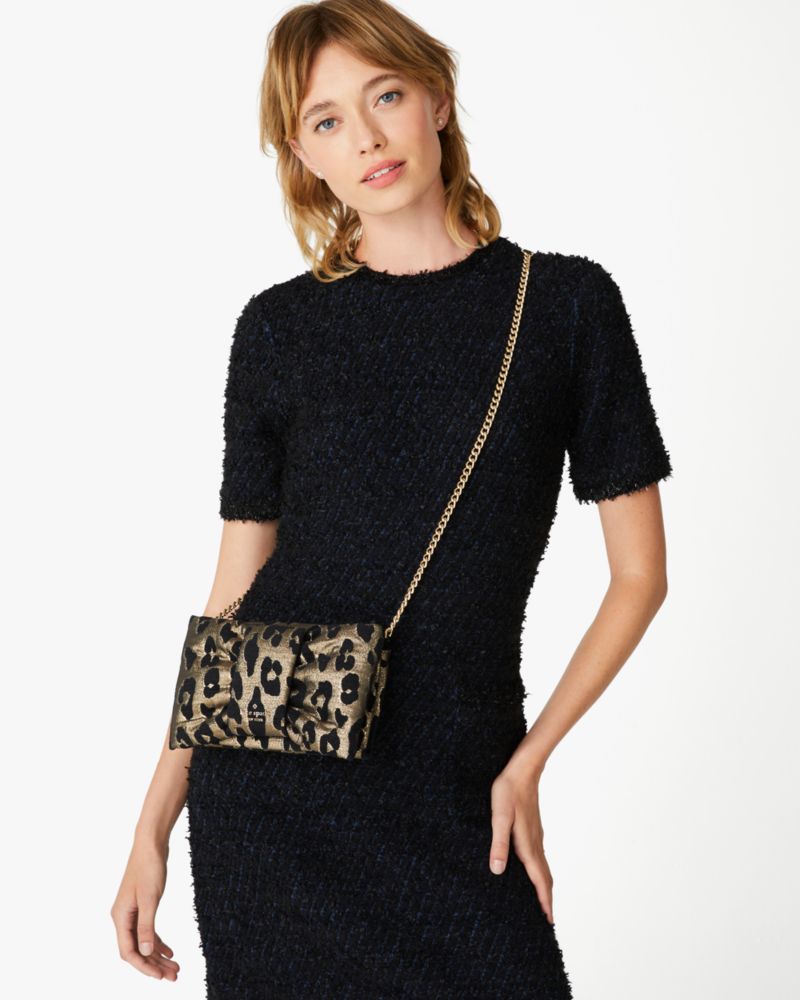 Kate Spade,Millie Bow Leopard Flap Crossbody,Multi